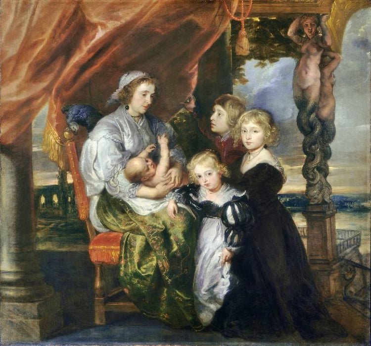 Deborah Kip, Wife Of Sir Balthasar Gerbier, And Her Children by Peter Paul Rubens