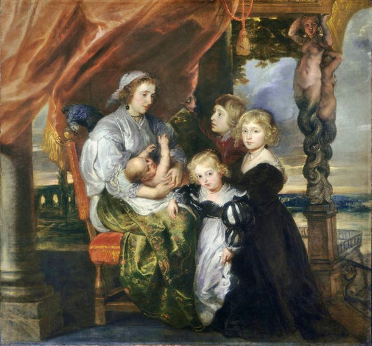 Deborah Kip, Wife Of Sir Balthasar Gerbier And Her Children by Peter Paul Rubens