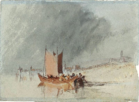 Boats On The Loire, Possibly Near Ingrandes by Joseph Turner