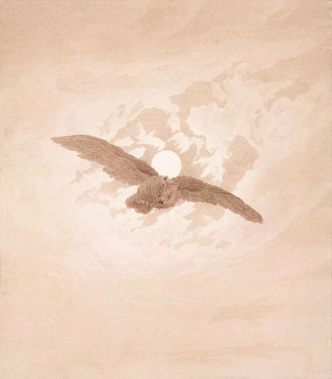 Owl Flying Against A Moonlit Sky by Caspar David Friedrich
