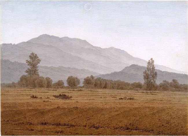 New Moon Above The Riesengebirge Mountains by Caspar David Friedrich