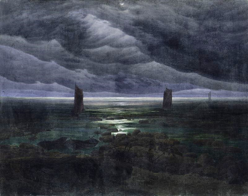 SEA SHORE IN MOONLIGHT