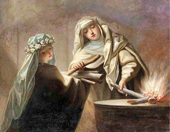 The Sacred Fire, Two Vestal Virgins Tending The Hearth by Jean Raoux