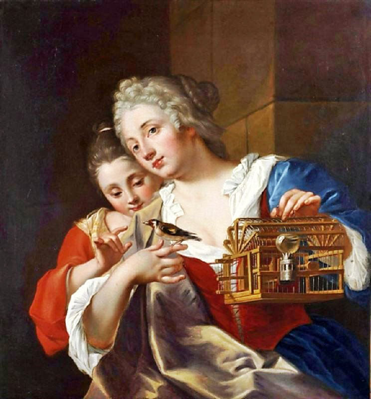 YOUNG WOMEN WITH A FINCH