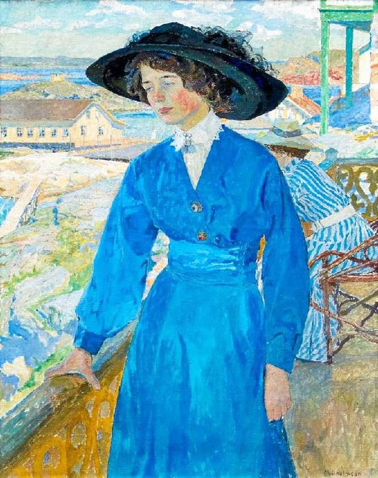 Woman In A Blue Dress by Carl Wilhelm Wilhelmson