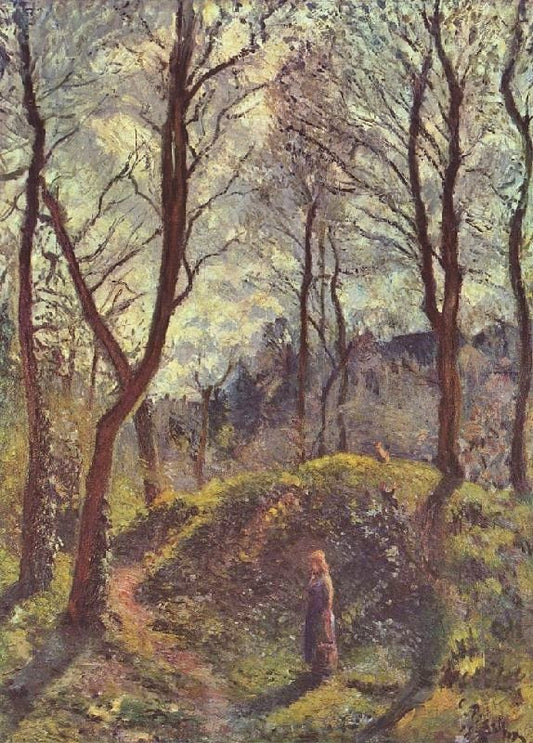 Wooded Landscape With Woman by Camille Pissarro