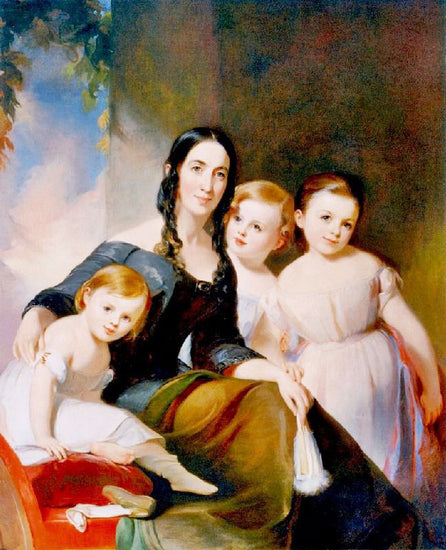 Mrs. James Robb And Her Three Children by Thomas Sull