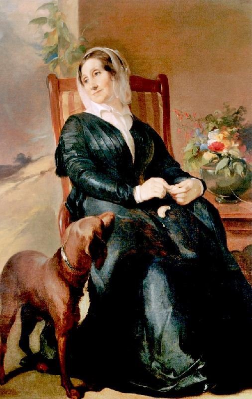 Sarah Sully And Her Dog, Ponto by Thomas Sull