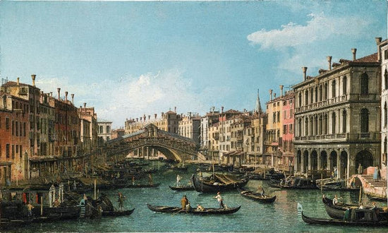 Venice, The Grand Canal Looking North-East From The Palazzo Dolphin-Manin To The Rialto Bridge by Canaletto