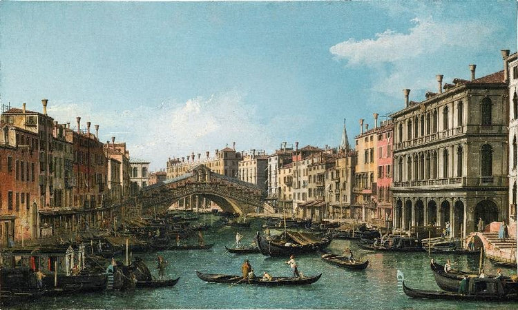 Venice, The Grand Canal Looking North-East From The Palazzo Dolphin-Manin To The Rialto Bridge by Canaletto