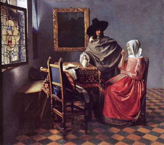 A Lady Drinking And A Gentleman by Johannes Vermeer