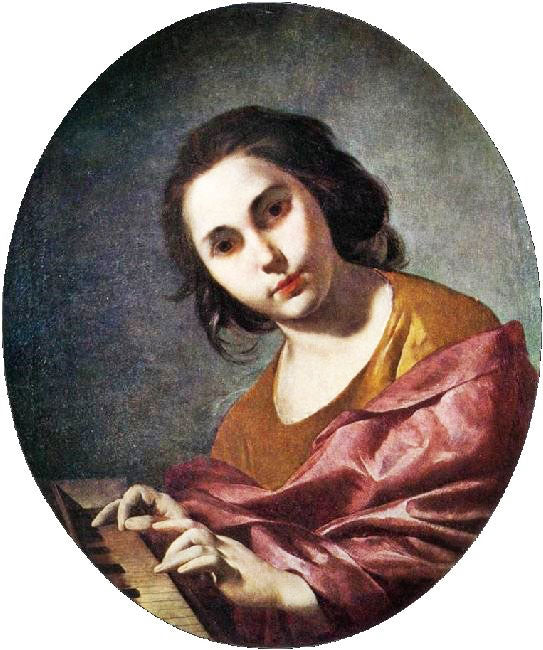 Clavichord Player by Bernardo Cavallino