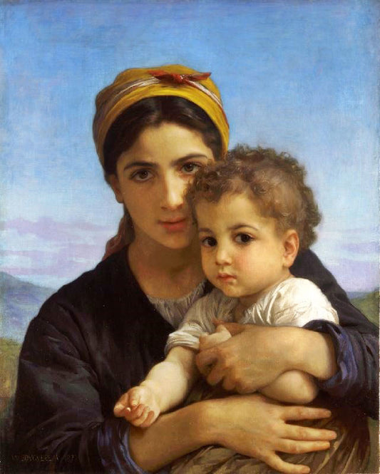 Young Woman With Baby by William Bouguereau