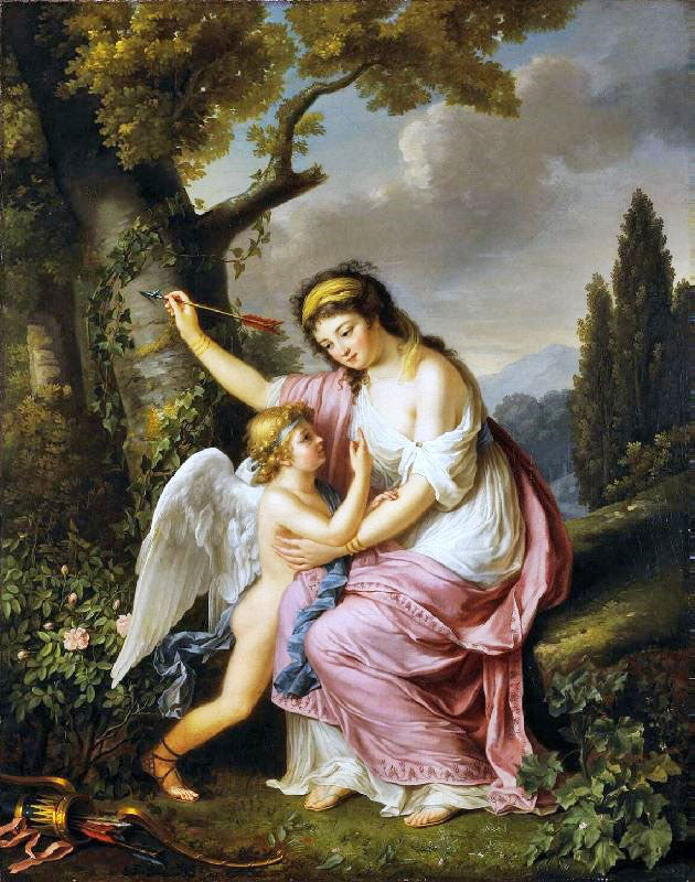 Woman And Cupid by Marie-Victoire Lemoine