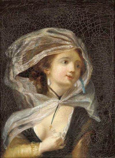Young Woman With A Dove by Jean-Frédéric Schall