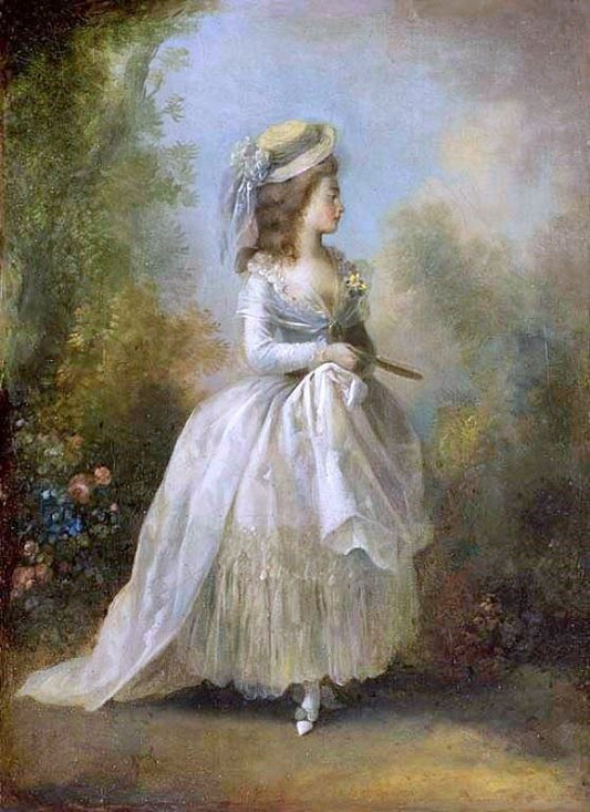 Walking Girl With A Fan by Jean-Frédéric Schall