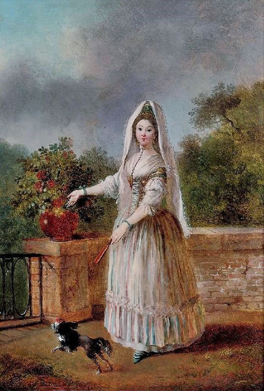 Portrait Of A Lady In Masquerade Dress by Jean-Frédéric Schall
