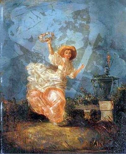Lady Running In A Field by Jean-Frédéric Schall