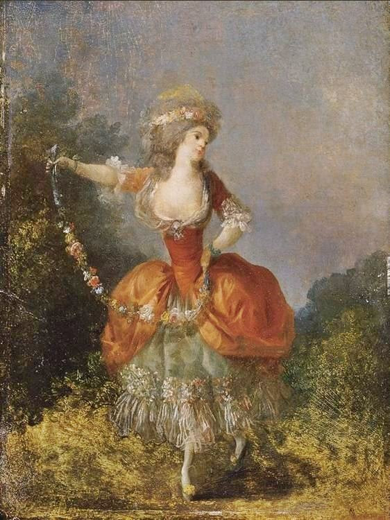 Lady Dancing With A Garland by Jean-Frédéric Schall