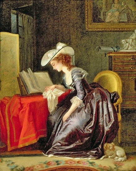 Woman Reading A Book by Jean-Frédéric Schall