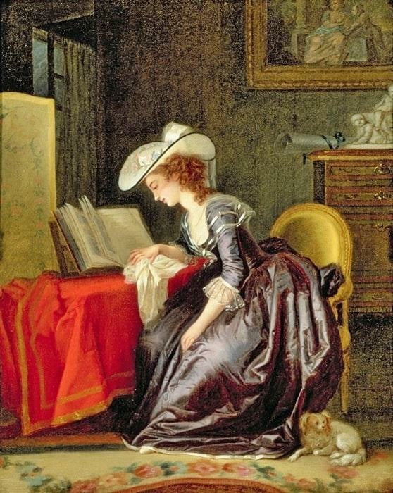 Woman Reading A Book by Jean-Frédéric Schall