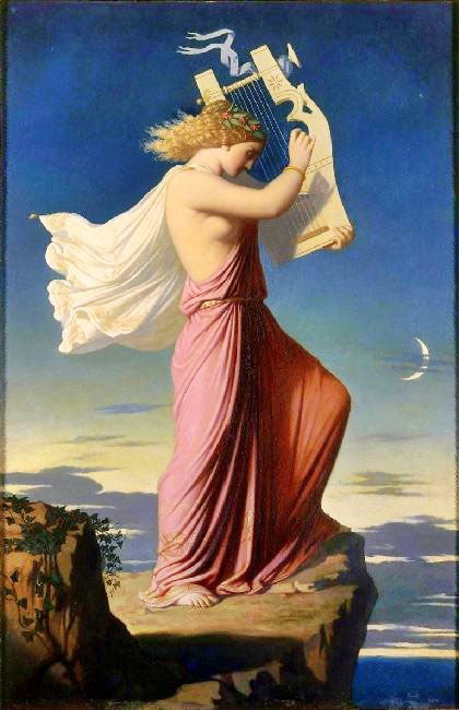 Sapho Playing Lyra by Léopold Burthe