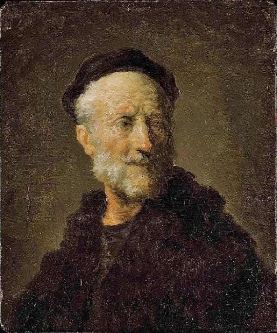 Head Of An Old Man, After Rembrandt by Jean-Honore Fragonard