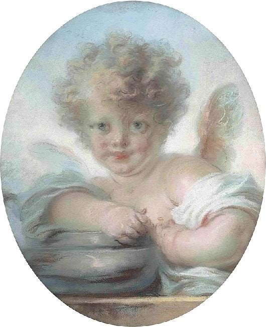 A Child In The Guise Of Cupid, Pastel by Jean-Honore Fragonard