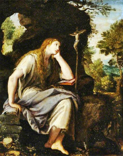The Penitent Magdalen In The Wilderness by Alessandro Allori
