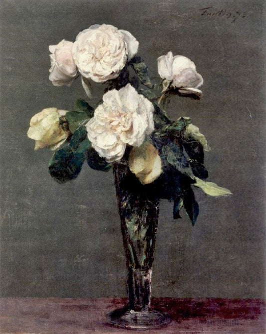 Tea Roses In A Champagne Flute by Henri Fantin-Latour
