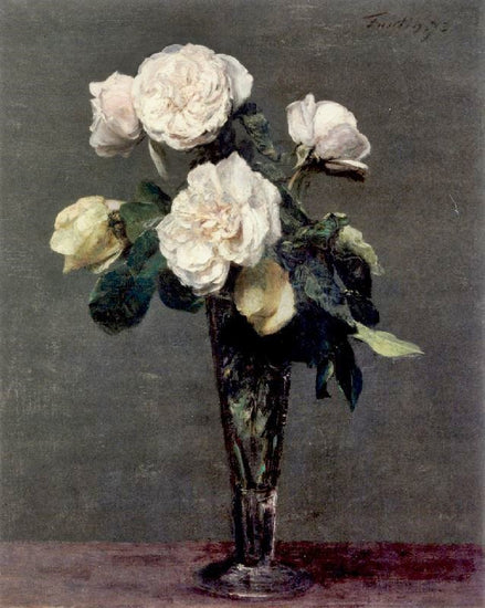 Tea Roses In A Champagne Flute by Henri Fantin-Latour