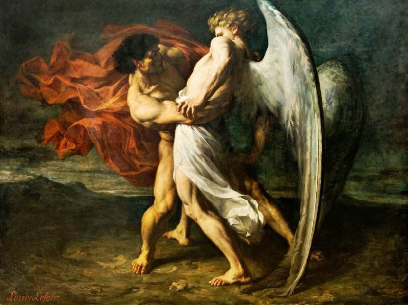 Wrestling With The Angel by Alexander Louis Leloir