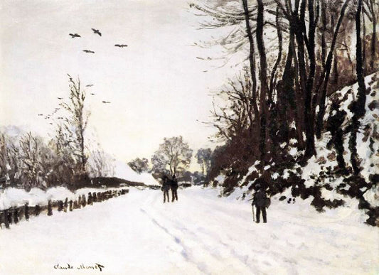 The Road By Saint-Simeon Farm In Winter by Claude Oscar Monet