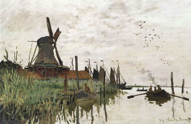 Windmill At Zaandam by Claude Oscar Monet