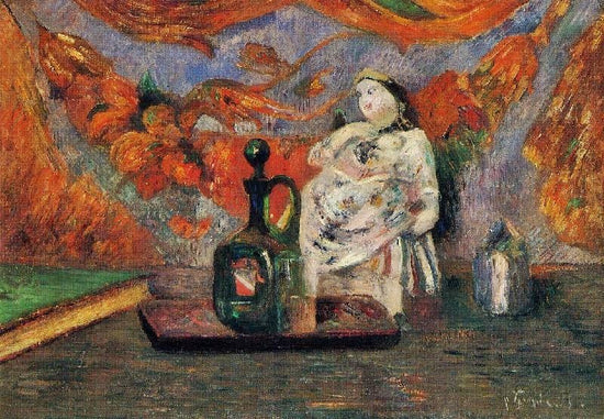 Still Life With Carafe And Ceramic Figure by Paul Gauguin