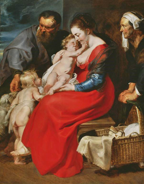 The Holy Family With Saints Elizabeth And John The Baptist by Peter Paul Rubens
