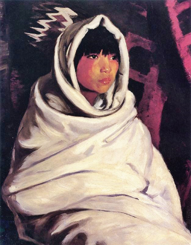 Indian Girl In White Blanket, (Julianita) by Robert Henri