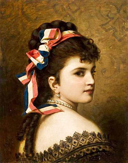 Girl With A Tricolor Ribbon by Anton Ebert