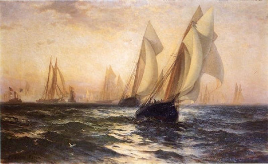 Ships In Harbor by Edward Moran