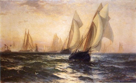 Ships In Harbor by Edward Moran