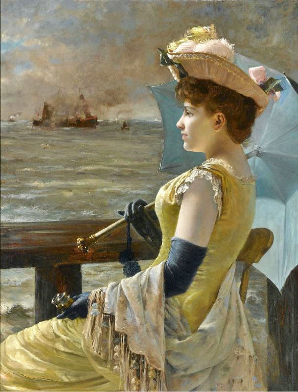 Looking Out To Sea by Alfred Émile Léopold Stevens