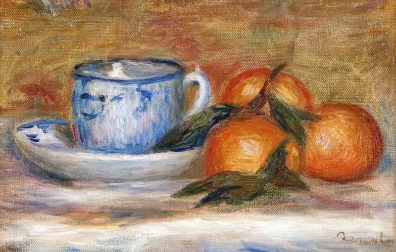 Still Life: Oranges And Teacup by Pierre Auguste Renoir