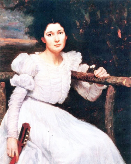 Portrait Of Emily Thomas Agur by Charles H. Woodbur