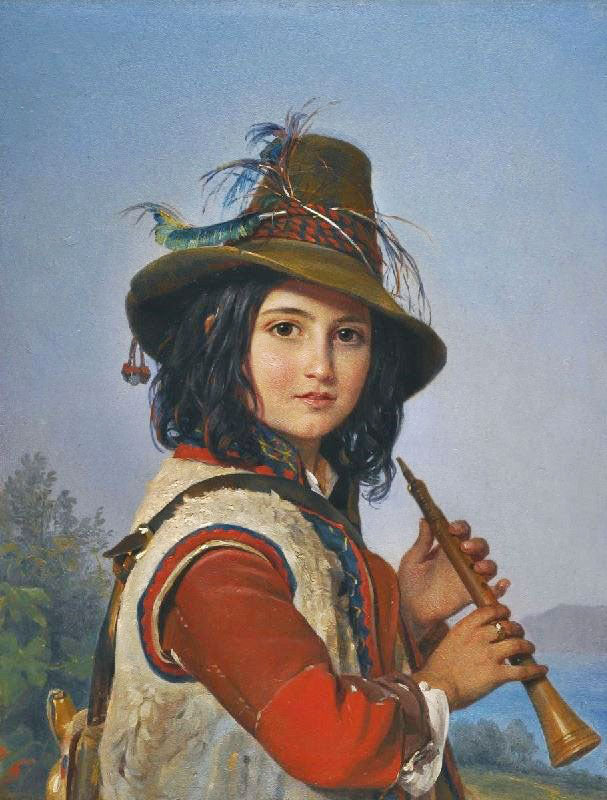 Italian Shepherd Boy With A Flute by Pimen Orlov