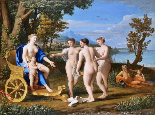 A Classical Landscape With Venus And Cupid Accompagnied By The Three Graces by Nicolas Colombel