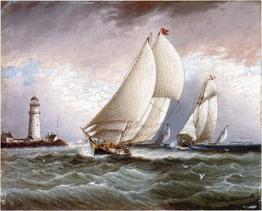 Yacht Race Near Lighthouse by James E. Buttersworth