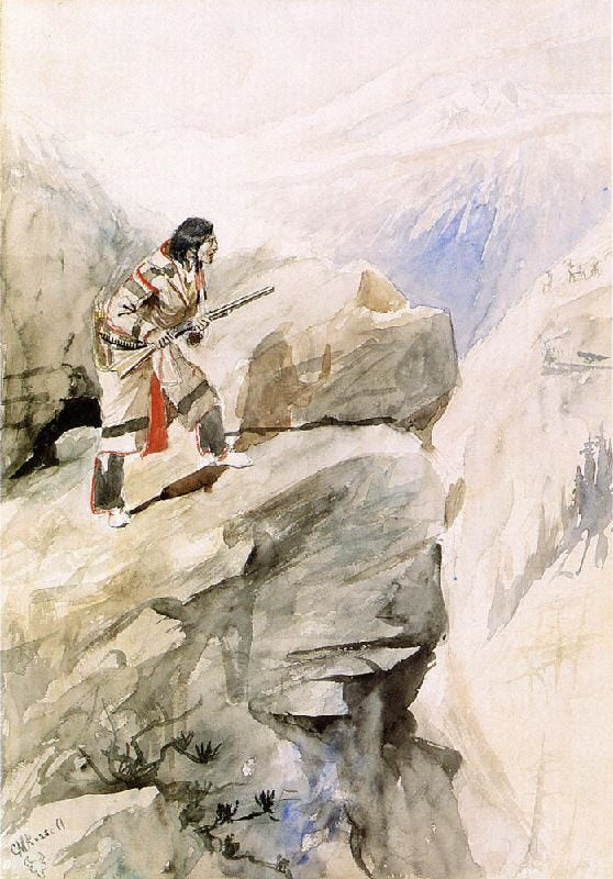 Crow Sheep Hunter by Charles Marion Russell