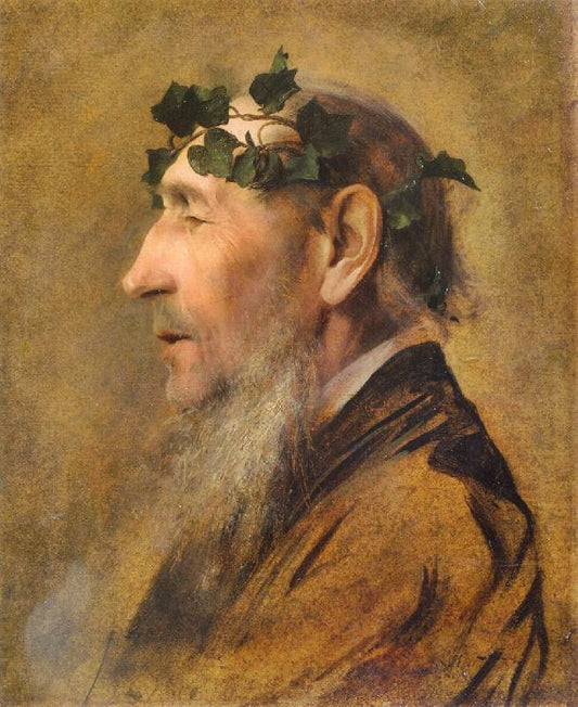 Study Of An Old Man With Ivy Wreath by Gustav Klimt
