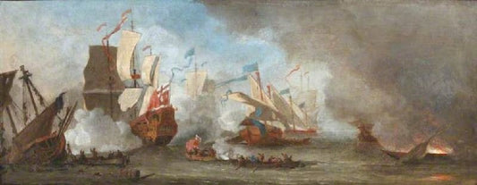 A Sea Battle by Willem van de Velde