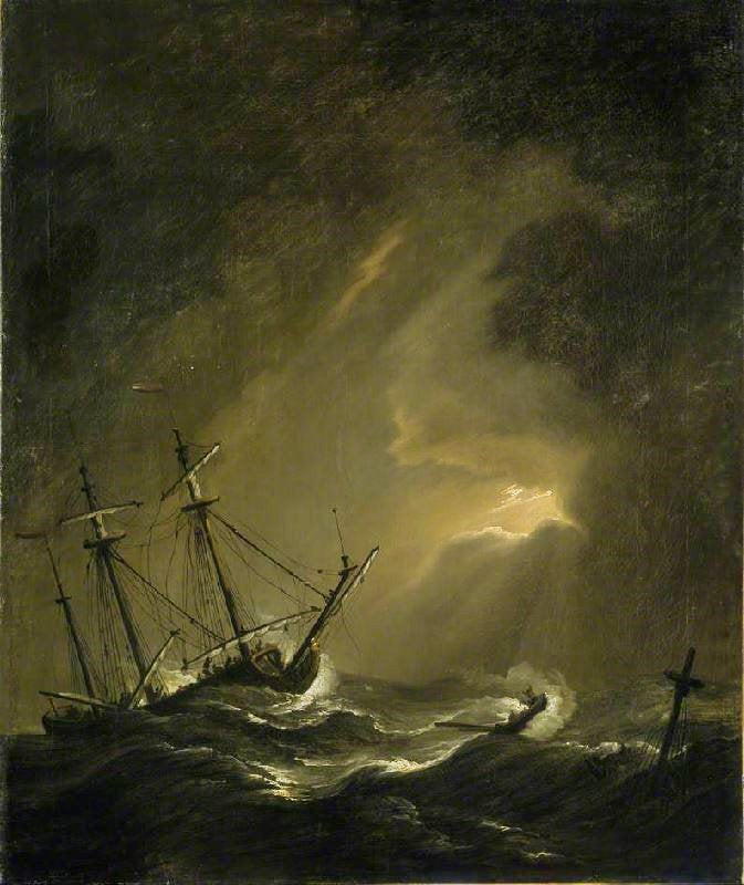 A Small Dutch Ship Riding Out A Storm by Willem van de Velde